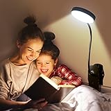 One Fire Klemmlampe Bett,450lm Leselampe Buch Klemme,36 LED Klemmleuchte LED Leselampe Bett,25 Modi Klemmlampe Akku Lampe,Buchlampe LED Leselampe Kinder,Bettlampe Klemmleuchte,360° Schwanenhals Lampe