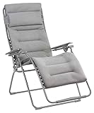 Möbel Jack Liegestuhl klappbar & verstellbar - Mit Polsterung - Belastbar bis 140 kg - Stahl - Basaltfarben - Silberfarben - Gartenstuhl Relaxstuhl Gartenliege Sonnenliege Relaxliege Relaxsessel
