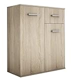 Komodenschrank mit Schublade und Türen, Farbe: Sonoma Eiche, A: 75 x 85 x 33 cm, Schubladenkommode, Kommode mit Schubladen, Schlafzimmer Kommode, Kommode Flur, Highboard, Sideboard Wohnzimmer