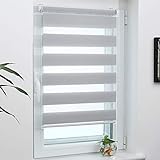 Grandekor Doppelrollo Klemmfix ohne Bohren Rollos für Fenster und Tür, Lichtdurchlässig und Verdunkelnd Sichtschutz Duo Rollo 40x130cm