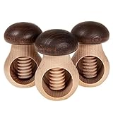 SIDCO Nussknacker Pilz 3 x Holz Nussschraube Steinpilz Nussbrecher mit Schraubgewinde
