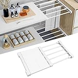 Algado Schrankregal-Organizer, Verstellbare Regalstange, Verstellbarer Kleiderbügel, DIY-Schrank-Aufbewahrungshalter, Spannungsregal für Badezimmer, Küche, Bücherregal(30-40cm)