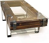 CHYRKA® Couchtisch Wohnzimmertisch LEMBERG Loft Vintage Bar Industrie Design Handmade Holz Metall (120x60 cm H=50 cm)