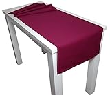 beties Farbenspiel Tischläufer ca. 40x150 cm in interessanter Größen- und Farbauswahl 100% Baumwolle für eine fröhlich Stimmung Uni Farbe (Hibiskus Beere)
