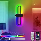 ANKBOY LED Wandleuchte Innen Dimmbar Wandlampe mit Fernbedienung App-Steuerung, RGB Farbwechsel Lampe Musikalischer Rhythmus Timer Funktion, 40cm Deko Wandbeleuchtung f¨¹r Schlafzimmer Wohnstube