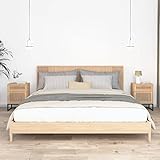 JUNZAI Nachttische 2 STK Nachtschrank, Nachtkästchen, Bedside Table, Komodenschrank, Nachtkommode, Beistelltisch, Nightstand, Schlafzimmer Möbel, 40x30x55,5 cm Holzwerkstoff & Eisen