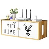 Router-Aufbewahrungsbox, WiFi-Wand-Router-Aufbewahrungsbox Wandhalterung, schwimmendes Regal mit nahtlosen Nägeln, dekoratives Lagerregal for Schlafzimmer, Wohnzimmer Unterstützung ( Size : 49.3x19.5x