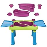 Keter Fun Table Sandkastentisch Aufklappbarer Kindertisch Spieltisch 79 x 56 x 50 cm (Grün / violett)