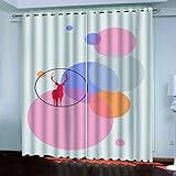 Lichtundurchlässige Vorhänge Rosa Geometrischer Elch 280X260Cm Vorhang Blickdicht Verdunkelungsvorhang Thermovorhang Hitzeschutz Verdunklungsvorhänge Kinderzimmer Mit Ösen Gardinen Wohnzimmer