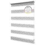 Brillant Doppelrollo Klemmfix ohne Bohren für Fenster 50 x 150 cm Weiß Silber Duo-Rollos für innen Klemmrollo Zebra Rollo Verdunkelung Jalousie zum Klemmen