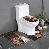 ASEELO American West Rodeo Flanell-Bodenmatte 3er Set, saugfähige ultramatisch Teppichmatte, für Badewanne Badezimmer