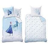 Frozen 2 Kinder-Bettwäsche Die Eiskönigin Mythical Water 135 x 200 cm + 80 x 80 cm 100% Baumwolle Renforcé-Linon-Qualität Disney ELSA Anna Olaf Wasserpferd Nokk Reißverschluss Deutsche Größe