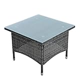 ESTEXO Polyrattan Beistelltisch Gartentisch Rattan Kaffee Tisch Balkontisch Gartenmöbel Kaffeetisch Teetisch Couchtisch Rattantisch (Anthrazit-Grau)