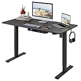 FLEXISPOT Basic Elektrischer Höhenverstellbarer Schreibtisch FSC-Zertifiziert, 2-Fach-Teleskop, 120 x 60 cm - Ergonomischer Sitz-Stehpult mit Tischplatte (Schwarz)