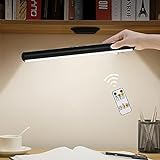 Schreibtischlampe LED, Hapfish 2000mAh Batteriebetrieben Tischlampe mit Magnet, Unterbauleuchte Küche Led mit Fernbedienung, 3 Farben und Stufenlos Dimmbare USB Akku Licht für Schrankbeleuchtung Tisch