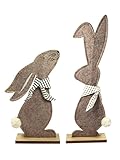 2X großer Aufsteller Hase mit Halstuch | Osterhase Filzhase Ostern | 35x51 cm | Dekofigur Figur Hasenfigur