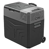 Yolco BX50 Carbon Elektrische Kompressor-Kühlbox, App Steuerung per Bluetooth, 12/24 V und 230 V, für Auto, LKW, Boot, Camping Kühlschrank