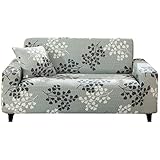 HOTNIU Elastischer Sofabezug 2 Sitzer Sofahusse Strech Sofa Überzug Couch Cover Muster Couchbezug Sofabezüge Schonbezug Couch Antirutsch Hussen für Sofas mit 1 Kissenbezug, Printed #15