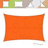 casa pura Sonnensegel 5 x 7 m, Orange - inkl. Befestigungsmaterial - Rechteck - Reißfestes Polyester-Gewebe - Wasserabweisend imprägniert - Sonnenschutz