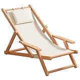 FAVEDECOR Liegestuhl klappbar Holz, Sonnenliege klappbar, 4 Liegepositionen, bis 160 kg, Sonnenliege Gartenliege Strandliege Strandstuhl Holzklappstuhl, für Garten, Balkon & Strand
