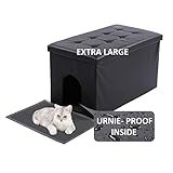 MEEXPAWS Katzenschrank,Katzentoilette Schrank,Katzenklo Schrank XXL| Großer Raum | Hundenachweis | Leicht zu reinigen | Einfache Montage | Geruchskontrolle | Katzenstreu Matte | Schwarz