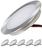 ETT Distribution GmbH 12V LED Bodenstrahler Ultra flach 5 x 0.5W Wandeinbauleuchten Tom 4000K Rund IP67 Trittfest Begehbar Lochausschnitt: 45.5mm inkl. LED Trafo