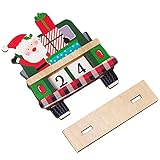 Vigcebit Weihnachts-Adventskalender aus Holz | Weihnachts-Countdown-Truck - Weihnachtskalender-Schreibtischverzierung, Kinder