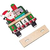 Vigcebit Weihnachts-Adventskalender aus Holz | Weihnachts-Countdown-Truck - Weihnachtskalender-Schreibtischverzierung, Kinder