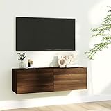 BULANED TV-Wandschrank, TV Board, TV Sideboard, Medienkonsolesideboard, Lowboard Schwebend, Schrankhalterungen Wand, Braun Eiche 100x30x30 cm Holzwerkstoff