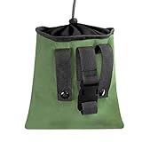 Futterbeutel Gewachstes Segeltuch Faltbarer Outdoor Camping Futterbeutel Pilzspeicher Wasser Ledergürtel Zunder Dump Beutel Für Reisen Camping Ultraleichte Wanderausrüstung (Green, One Size)