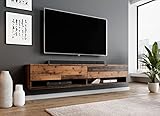 Furnix TV Lowboard Alyx Fernsehschrank Kommode B180 x H34 x T32 cm - ohne LED-Beleuchtung, TV-Schrank Sideboard 2 Fächer mit Tür „Push-Click“, 2 offene Ablagen unten, Wandmontage möglich