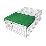 Wiltec Freilaufgehege 144 x 116 x 58 cm Kleintiergehege mit Ausbruchssperre und Sonnenschutz