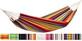 AMAZONAS Klassische Hängematte XL Barbados Rainbow handgefertigt in Brasilien bis 200 kg Belastbarkeit mit 230 x 150 cm für 1-2 Personen in Buntgestreift Gesamtlänge 340 cm