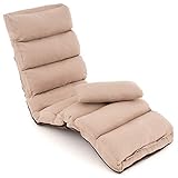 Nexos Bodenstuhl faltbar 175x65x15 Floor Chair Meditation Chair Bodensessel Bodenliege Faules Sofa Meditationsstuhl beige Gästebett Einzelsofa Klappbett Relaxsessel