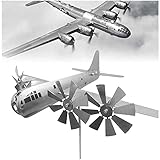 Flugzeug-Windmühle, B-29 Super Fortress Aircraft, magische und einzigartige kinetische Windmühle aus Metall, for Hof und Garten, Windfänger, Metall-Außenterrasse, Dekoration, Windskulptur Spinneret