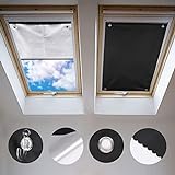 Johgee Dachfenster Rollo Thermo Sonnenschutz Silberbeschichtung Verdunkelungsrollo für VELUX Dachfenster GGU GGL GPU GPL GHU GHL GTU GTL GXU GXL (ohne Bohren mit Saugnäpfen,Größe 76x115cm)