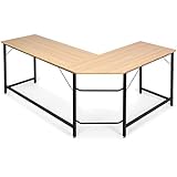 GOPLUS Eckschreibtisch in L-Form, 167,5 x 125,5 x 73,5 cm Großer Schreibtisch Computertisch Gaming Tisch, Gaming Schreibtisch Bürotisch platzsparend, für Home Office, Büro, Arbeitszimmer (Natur)