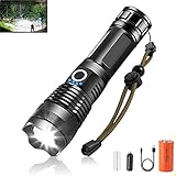 SENDALE Led Taschenlampe 20000 Lumen Aufladbar，LED Taschenlampe Extrem Hell mit 5 Lichtmodi, IP65 Wasserdicht Zoombar Taktische Taschenlampe, Batterie Enthalten, Lange Laufzeit Taschenlampen die Jagd