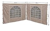 QUICK STAR 2 Seitenteile mit PVC Fenster 300x193 cm für Pavillon Sahara 3x3m Seitenwand Sand