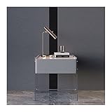 Nachttisch Schlafzimmer Schiefer Nachttisch Kleiner Glas Nachttisch Kleiner Couchtisch Ablage Schubladen Nachttisch Nachtschrank (Color : E, Size : 15.7 inches)