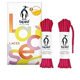 biped LACES 2 Paar reißfeste Schnürsenkel für Lederschuhe, Boots, Stiefel - für Arbeit, Freizeit und Sportschuhe - 100% Polyester Schuhbänder rund ø 4 mm z2914(#14 magic pink,120 cm)