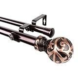 Rod Desyne 1' Cypress Doppelte Gardinenstange, Bronze, 28-48 inch