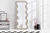 LEBENSwohnART Extravaganter Design Spiegel 160x70cm Formosa Greige modern Wandspiegel