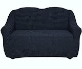 SODERBERGH Sofahusse Doppelsitzer Stretch Bezug für 2- Sitzer Dekoration Couch Polstersofa, Farbe Hussen:Dark Gray 229, Größe:ohne Rüschen