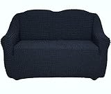 SODERBERGH Sofahusse Doppelsitzer Stretch Bezug für 2- Sitzer Dekoration Couch Polstersofa, Farbe Hussen:Dark Gray 229, Größe:ohne Rüschen