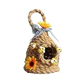 weemoment Juteseil Bienenstock | Mini-Bienenstock-Dekoration, Sommer-Sonnenblumen-Bienen-Ornament, Bienen-gestufte Tablett-Dekoration für Sommer-Partys, Bienen-Themenpartys