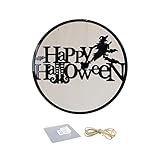 MNRIUOCII Halloween Holz Ornamente Fledermaus Katze Wohnzimmer Schlafzimmer Dekoration Anhänger Hänge Schaukelsessel Personen