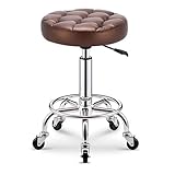 Drehbare Räder Barhocker Runde Hocker, Frühstück Hocker Bar Stuhl Einstellbare Höhe Hochstuhl Schönheit Hocker für Küche Home Counter-V