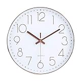 jomparis 30cm Modern Quartz Lautlos Wanduhr Schleichende Sekunde ohne Ticken Analoge Wanduhr Rosegold Wanddekoration Uhr