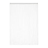 Relaxdays weiß, Fadenvorhang, kürzbar, mit Tunneldurchzug, für Türen & Fenster, waschbar, Fadengardine, 145x245 cm, White, 1er Pack 145x245cm